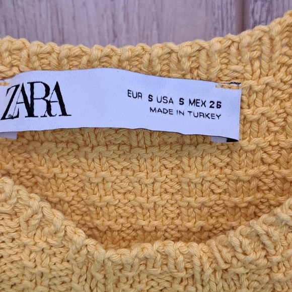 Zara Yellow Flowered Crop Top Size S - Picture 4 of 5